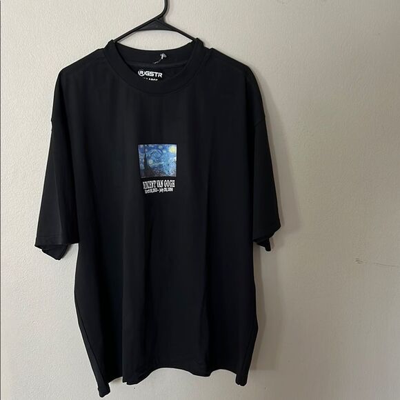 Men’s Black Short Sleeve Tee with Graphic Print - Picture 2 of 7